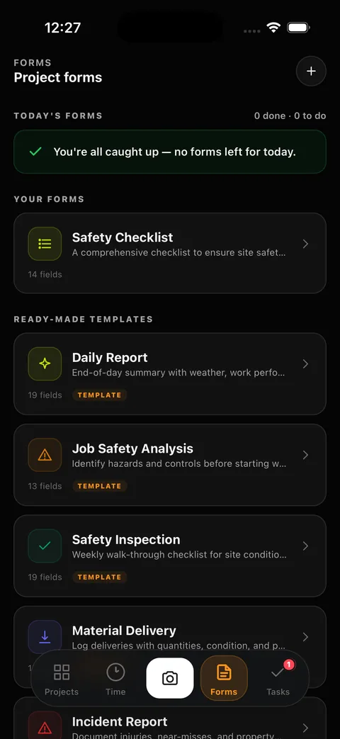 CrewLead app — Forms